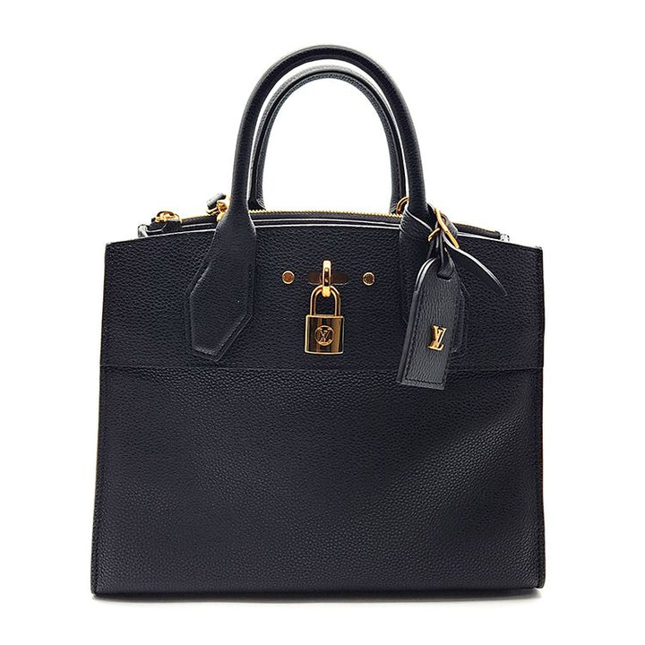 Louis Vuitton Taurillon Leather City Steamer Black PM lv1083