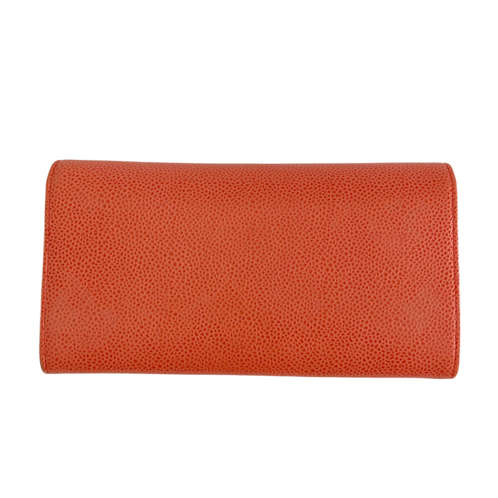 Chanel Caviar Flap Wallet Coral (17***70)