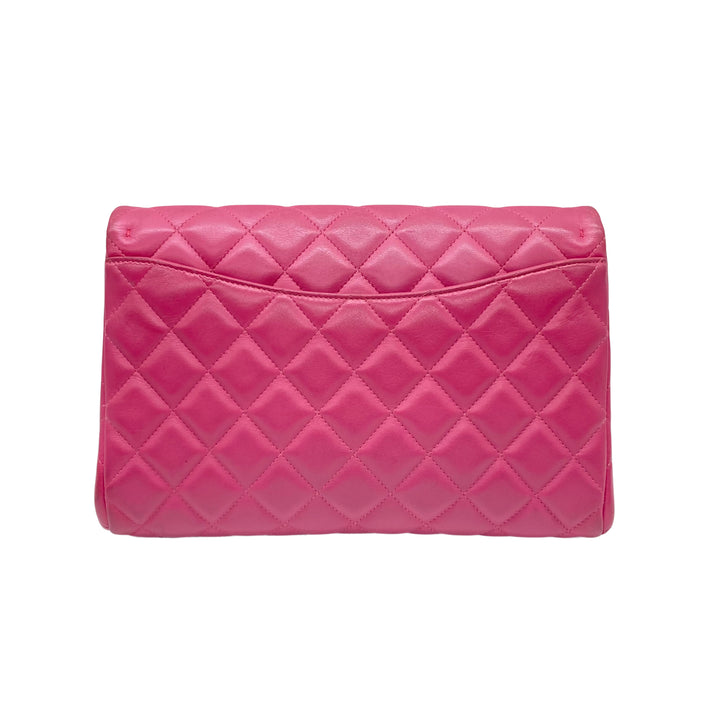 Chanel Classic Lambskin Quilted Clutch Baby Rose