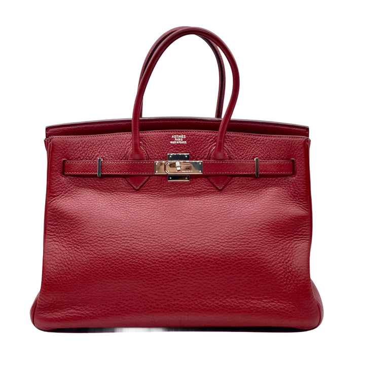 Hermes Birkin Togo 35 Rouge Palladium Hardware Square J Year 2006