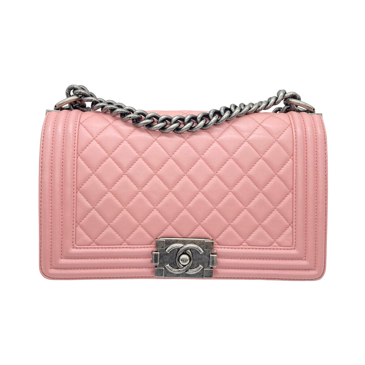 Chanel Quilted Lambskin Medium Flap Boy Pink(20***49)CC475