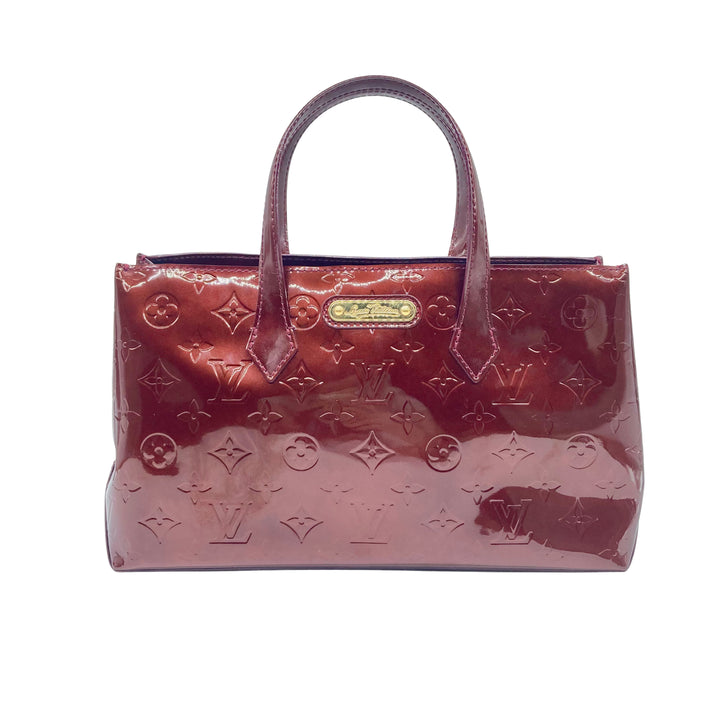 Louis Vuitton Wilshire Patent PM Monogram Hand Bag Red LV1044
