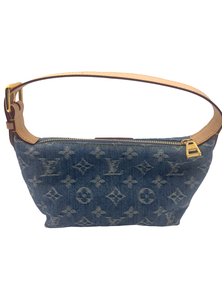 Louis Vuitton Denim Monogram Hills Pochette Mini Top Handle Bag LV1130