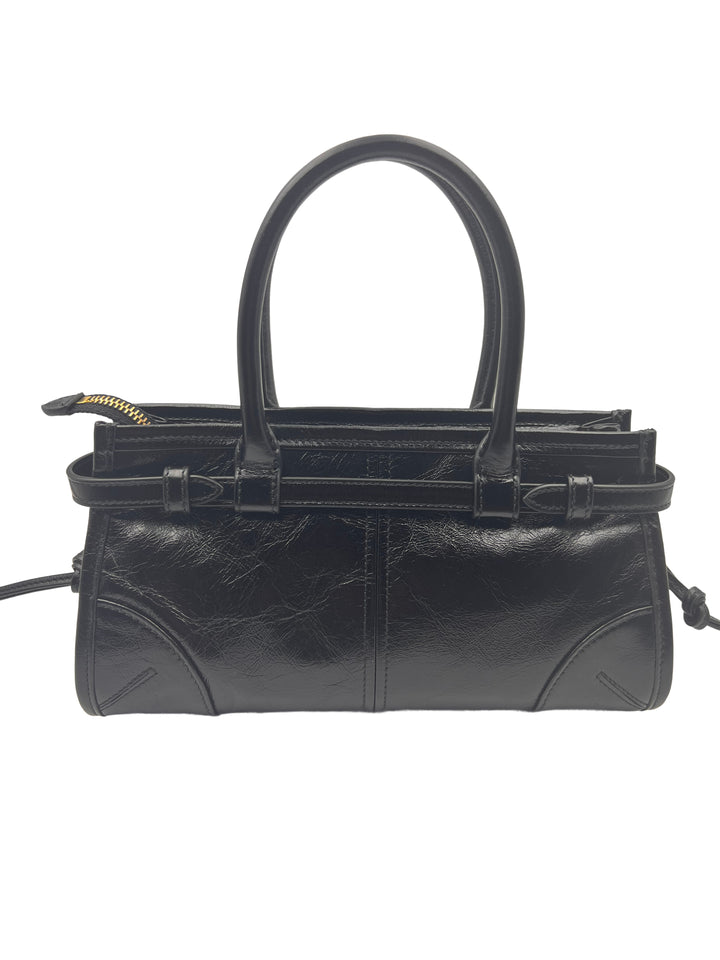 Prada Bonnie Mini Leather Hobo Black PR119