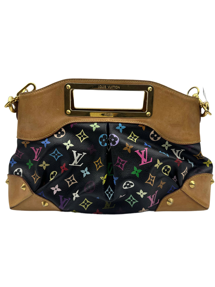 Louis Vuitton Murakami Monogram Shoulder Handbag Black LV1164