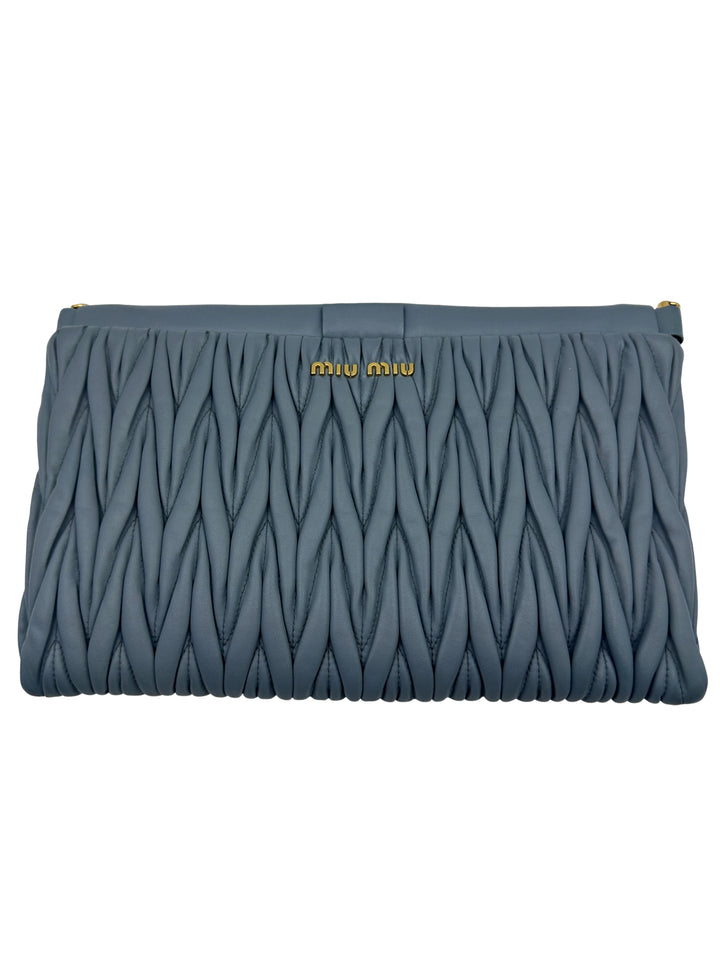 Miu Miu Nube Grey Nappa Matelasse Clutch MM13