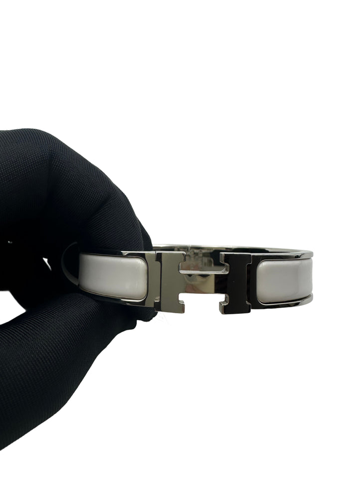Hermes Clic H bracelet white
