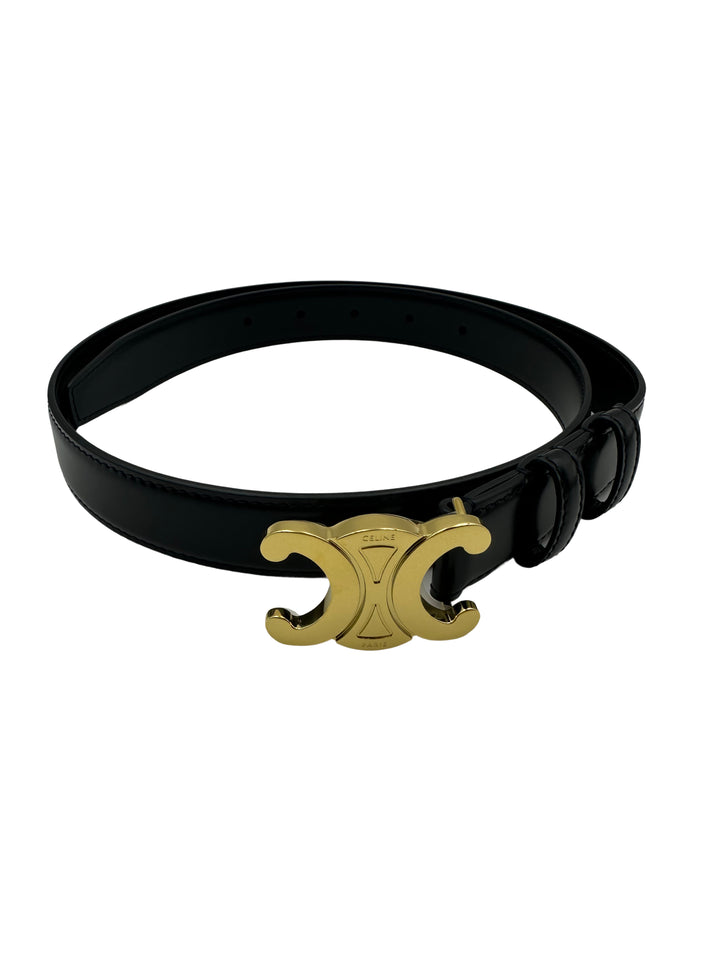 Celine Small Triomphe Belt in Taurillon Leather