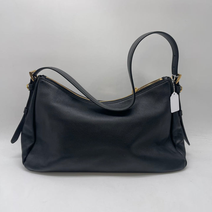 Prada Aimee Leather Medium Shoulder Bag Black PR124