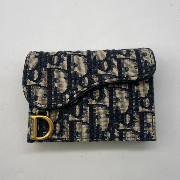 Dior Saddle Bloom Card Holder Blue Dior Oblique Jacquard DRCHA