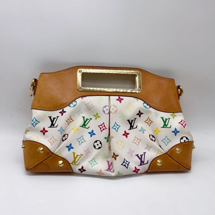 Louis Vuitton Murakami Judy Monogram Shoulder Handbag White LV1174