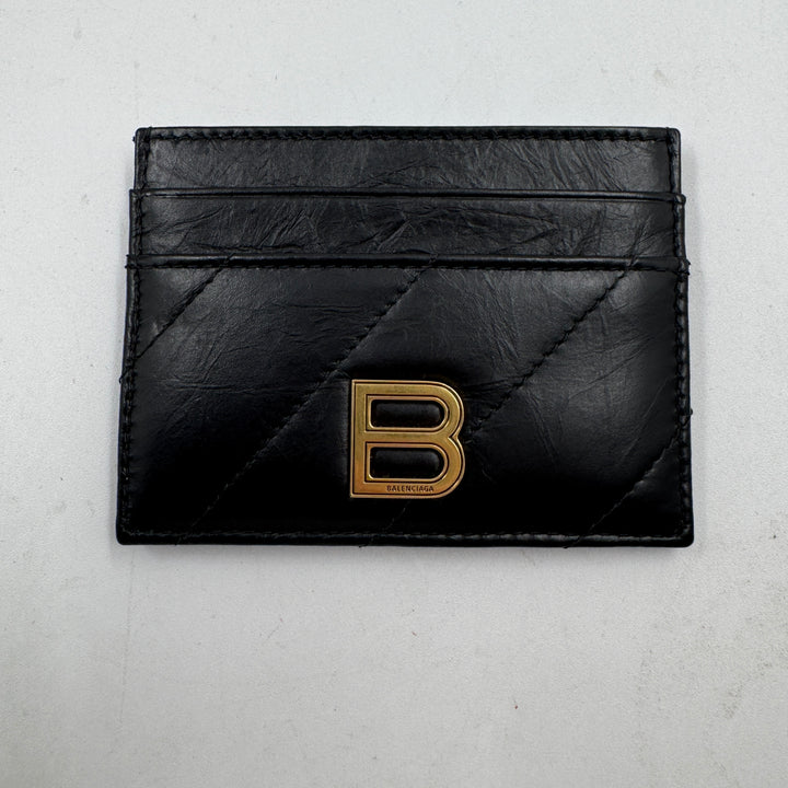 Balenciaga logo-plaque leather card holder