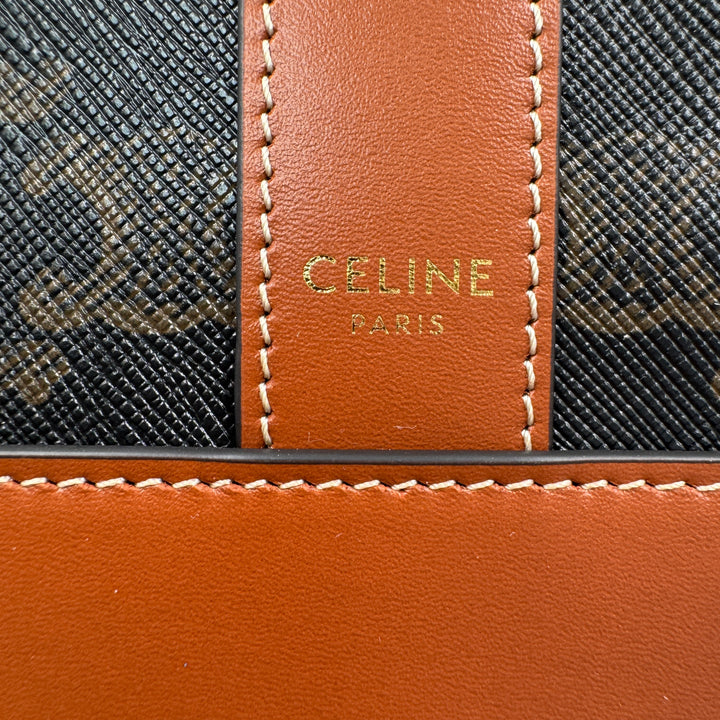 Celine Triomphe Canvas Calfskin Small Bucket Bag CEBUCKET