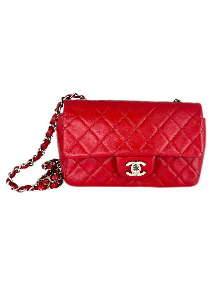 Chanel Quilted Rectangular Flap Red Mini