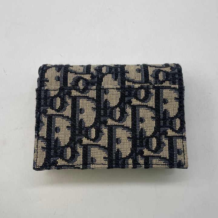 Dior Saddle Bloom Card Holder Blue Dior Oblique Jacquard DRCHA