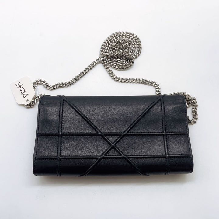 Christian Diorama Long Wallet On Chain Black DR245