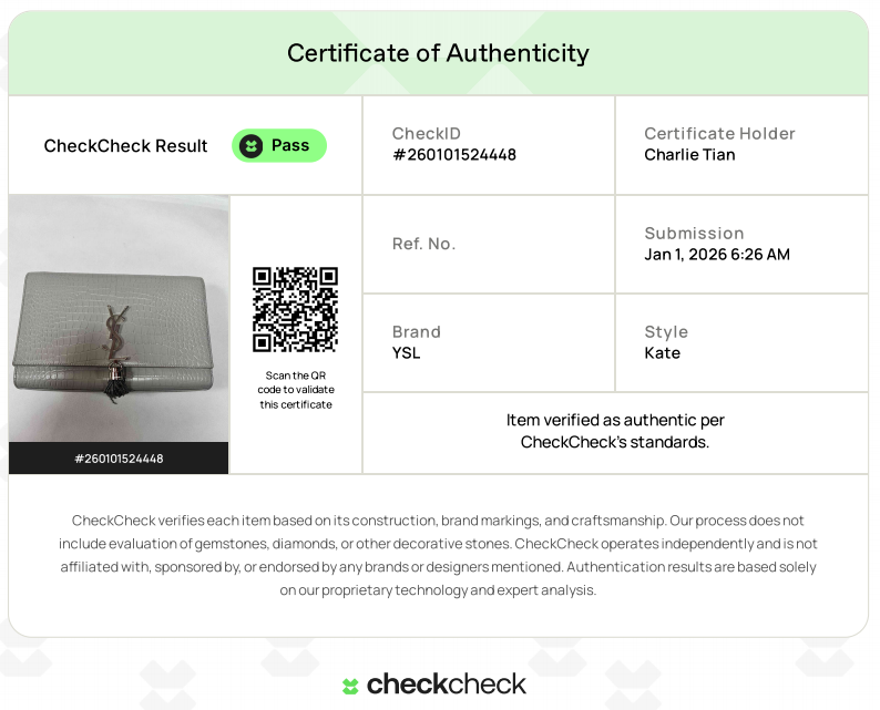 Saint Laurent Cro Embossed Leather Medium Kate  Tassel Chain Shoulder Bag G011