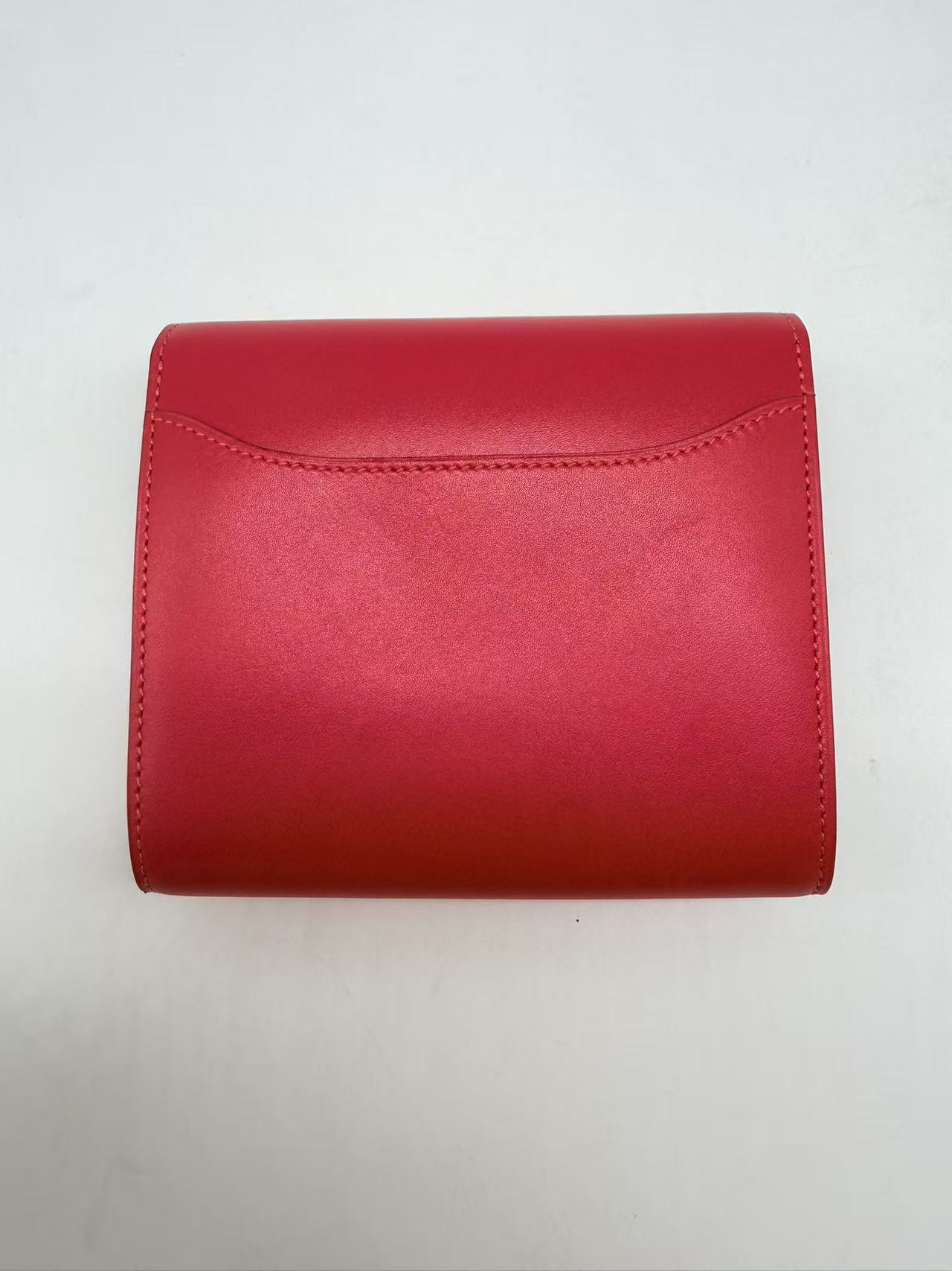 Hermes Leather Constance Half Wallet Pink HR27NY