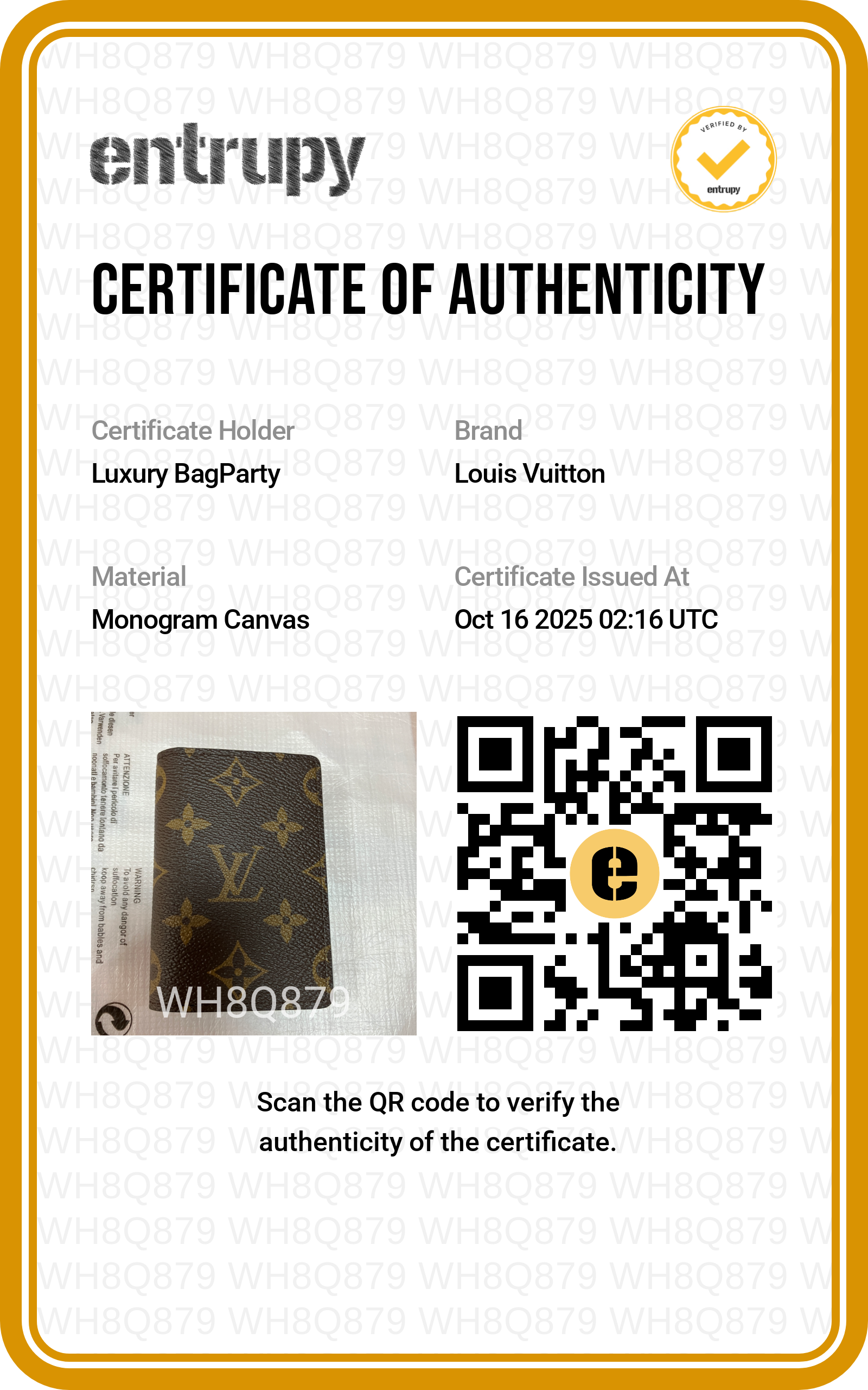 LV Classic Monogram Wallet  Brown LVA02