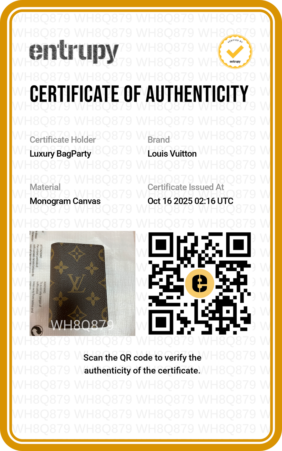 LV Classic Monogram Wallet  Brown LVA02