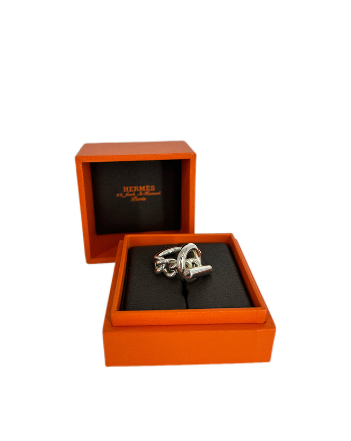Hermes Croisette Silver Ring
