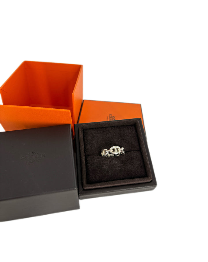 Hermes Chaine d'Ancre Silver Ring 52 Size 6