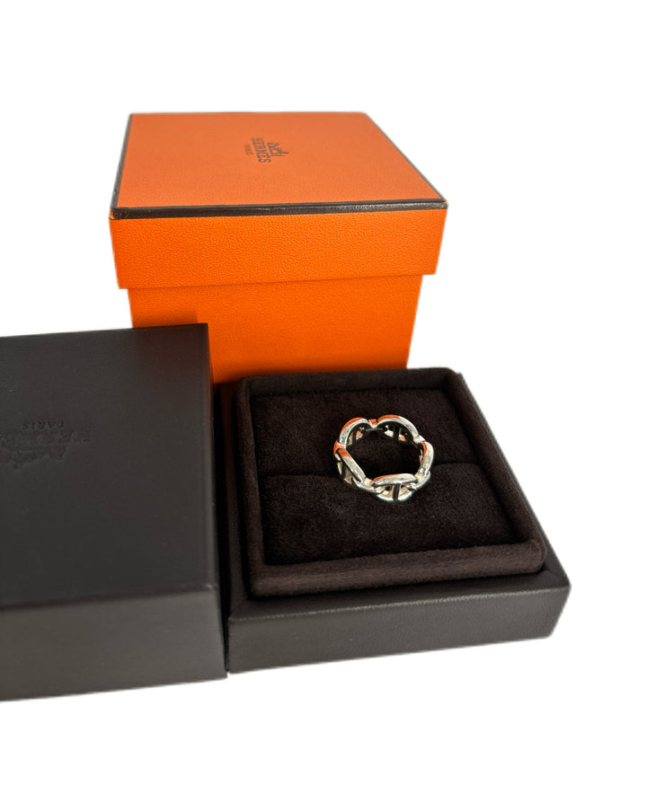Hermes Chaine d'Ancre Silver Ring 52 Size 6