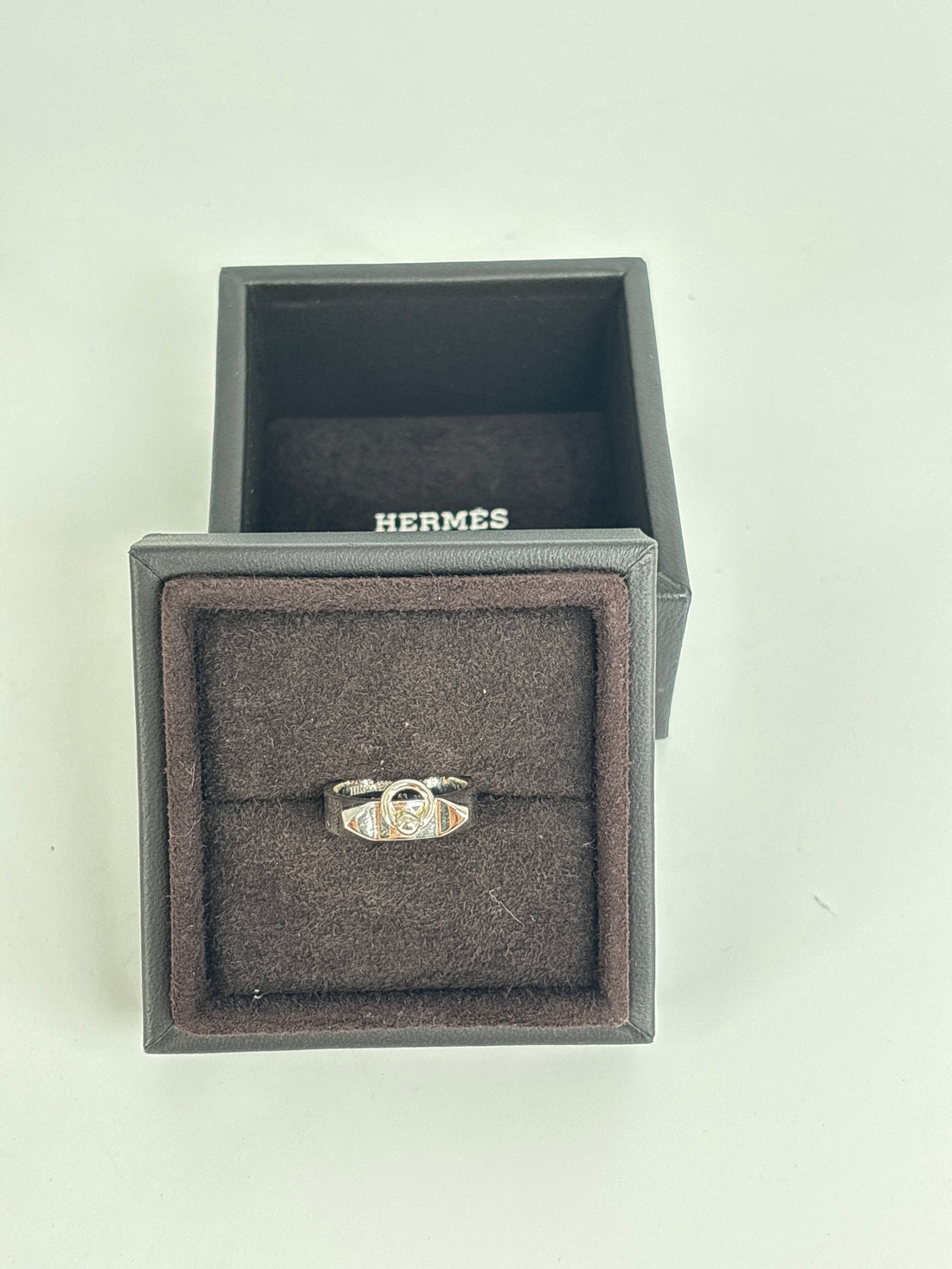 Hermes Collier de Chien silver ring 53 Size 6.5