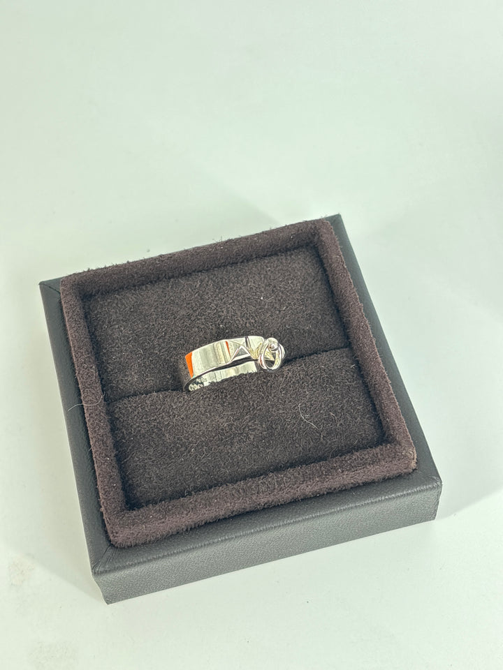 Hermes Collier de Chien silver ring 53 Size 6.5