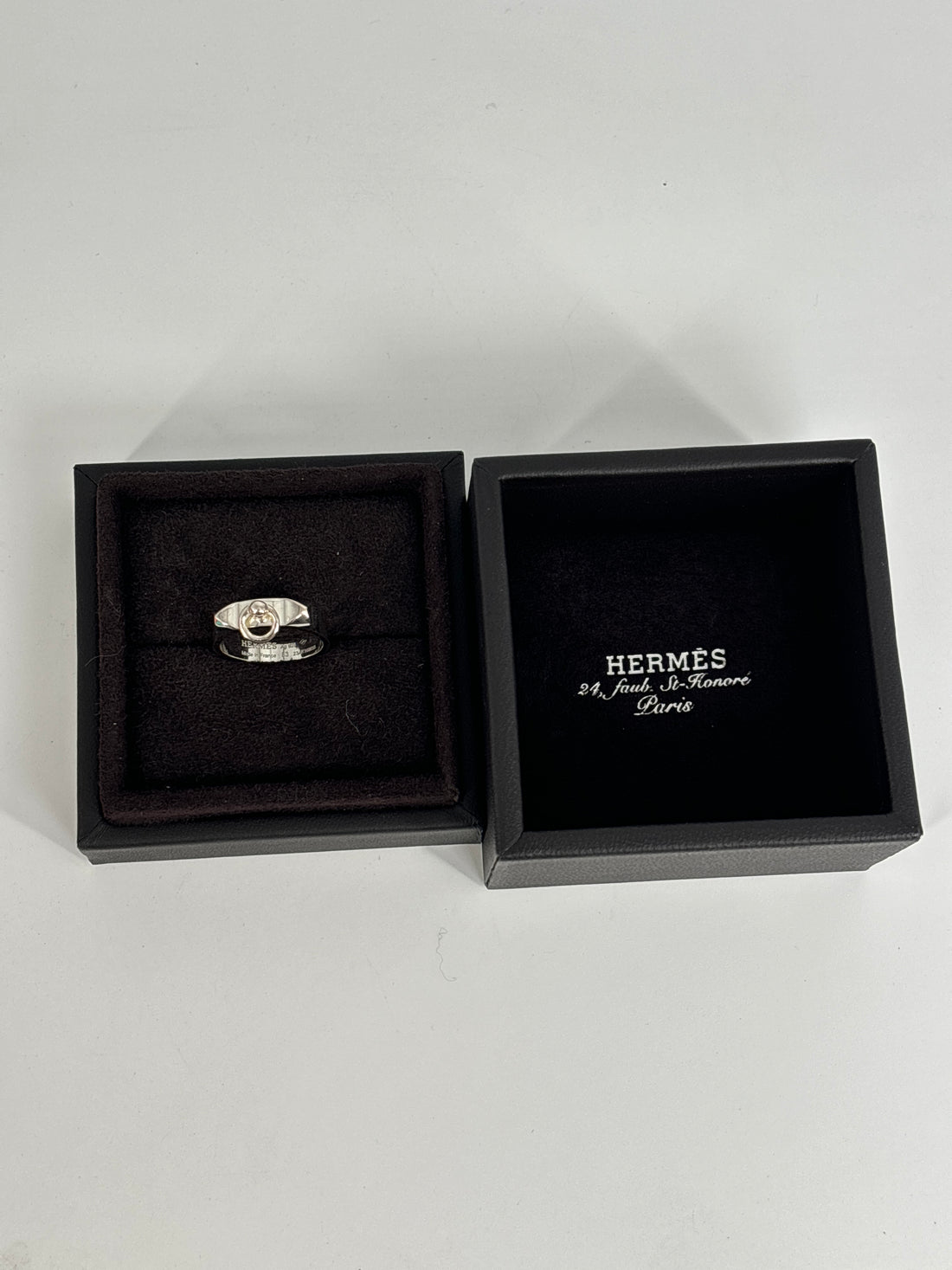 Hermes Collier de Chien silver ring 53 Size 6.5