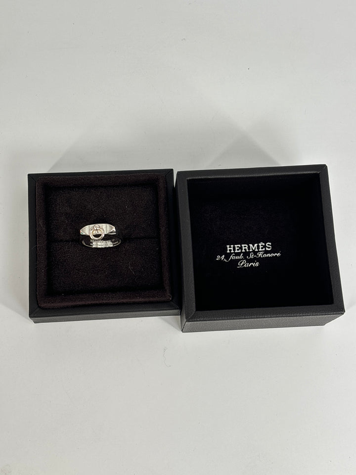 Hermes Collier de Chien silver ring 53 Size 6.5