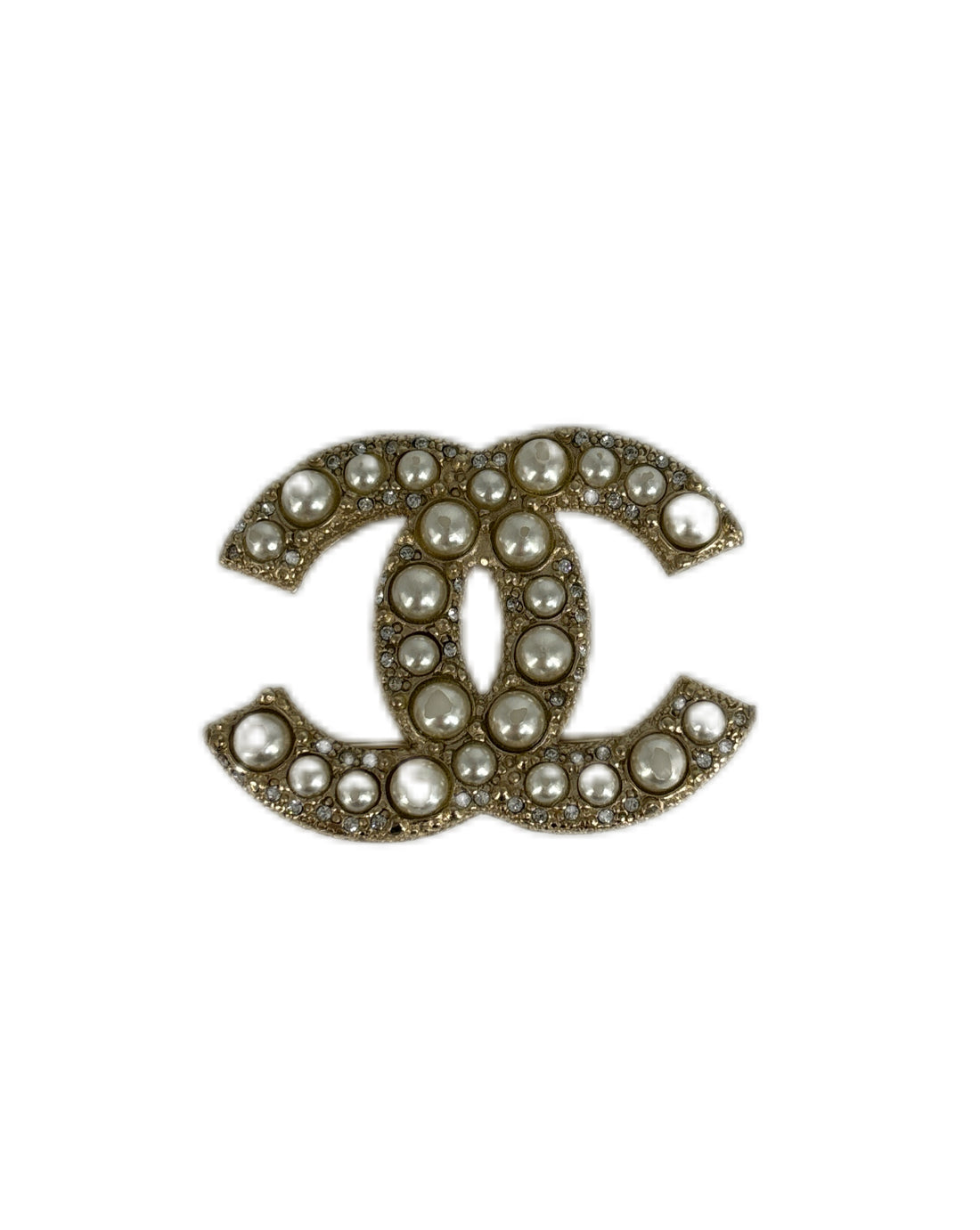 Chanel double C pearl brooch