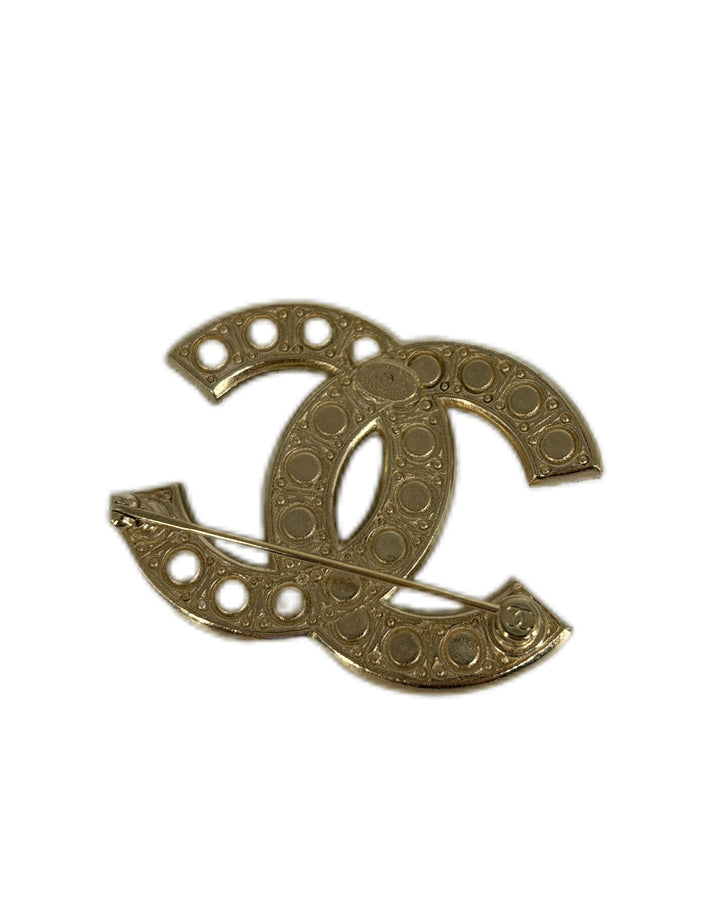 Chanel double C pearl brooch