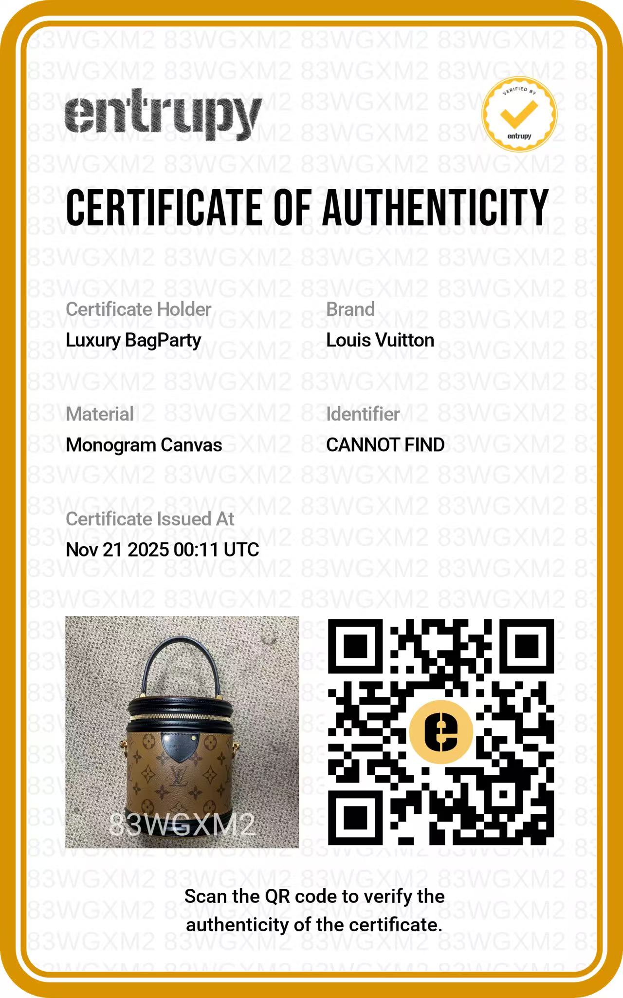 Louis Vuitton Monogram Cannes Hand Bag LV1309NA