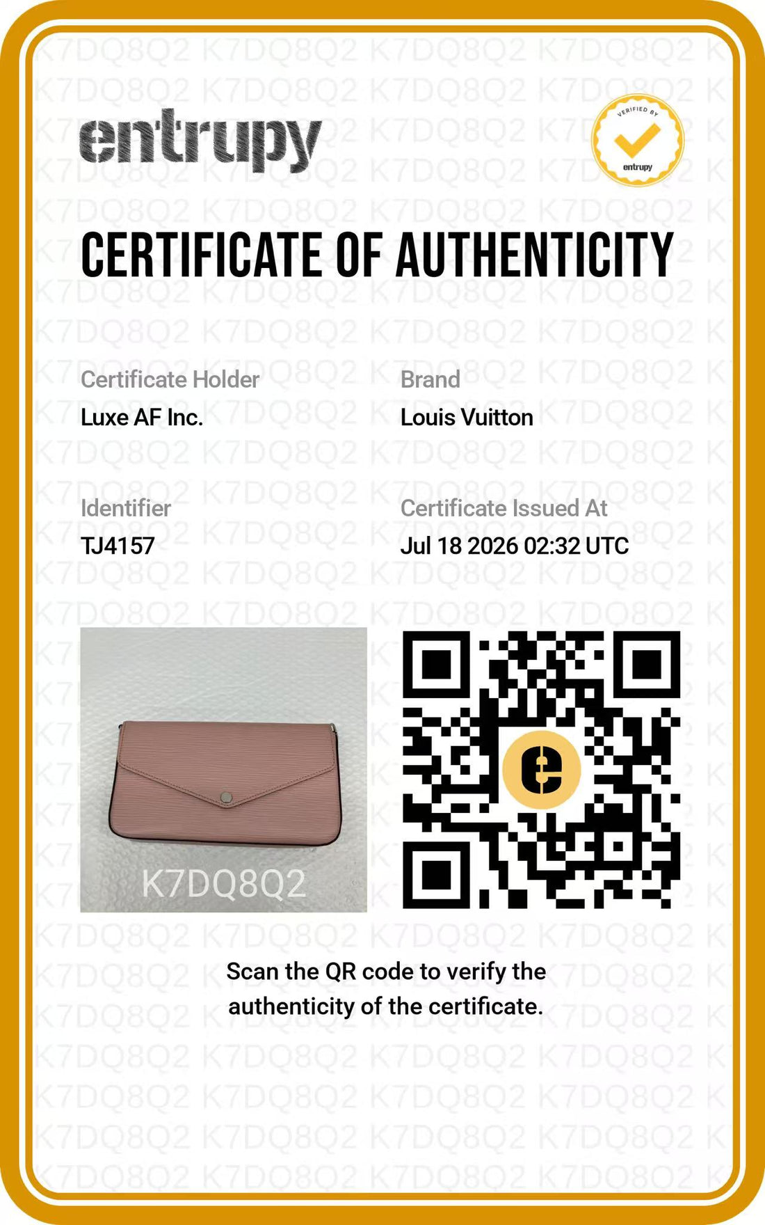 Louis Vuitton Pink Epi Leather Pochette Felicie LV3401