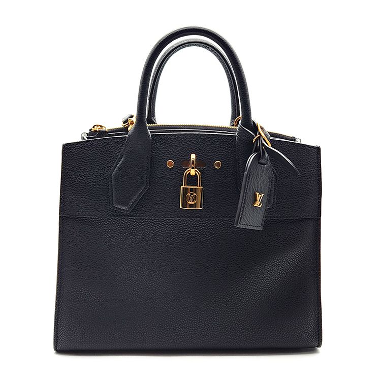 Louis Vuitton Taurillon Leather City Steamer Black PM lv1083