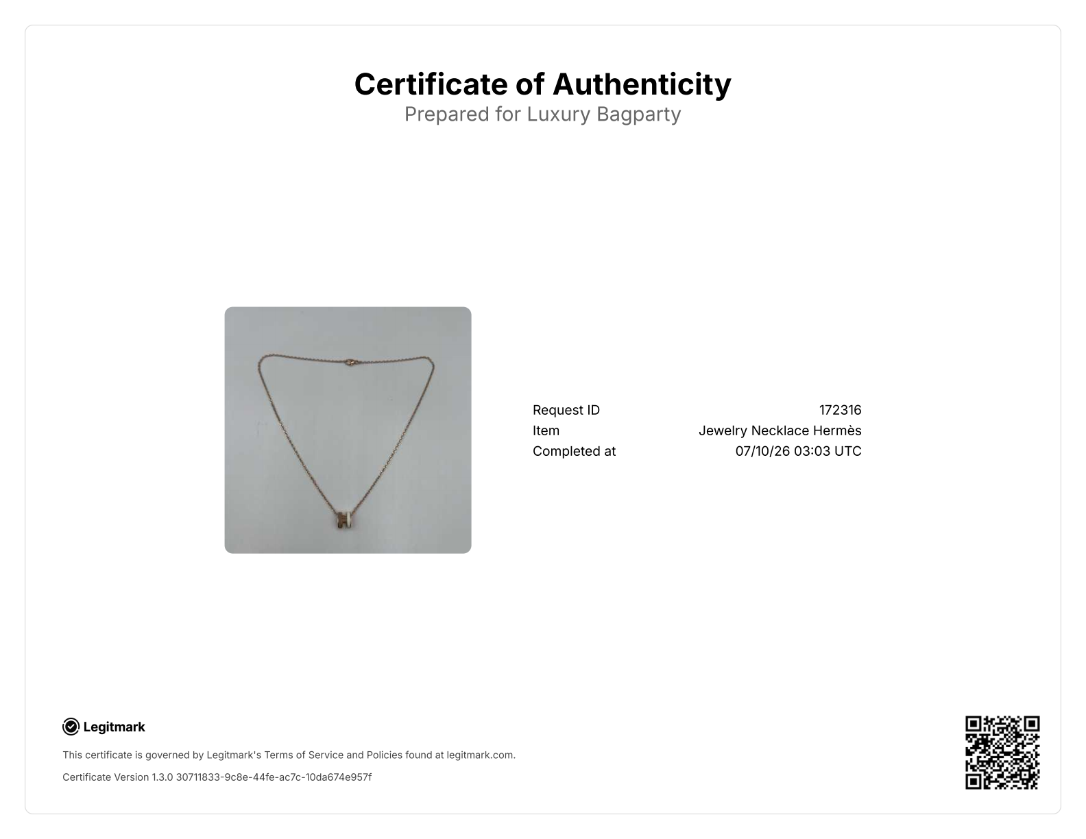 Hermes Mini Pop H Necklace,Rose Gold-Plated Chain/White&Grey"H" HMN09