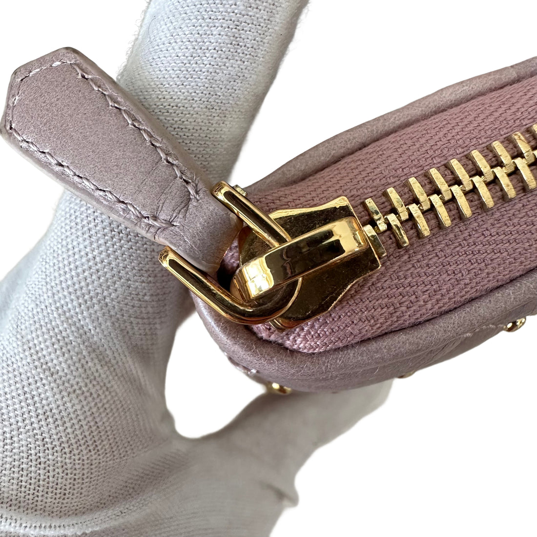 Prada Pink Quilted Leather Studded Continental Wallet