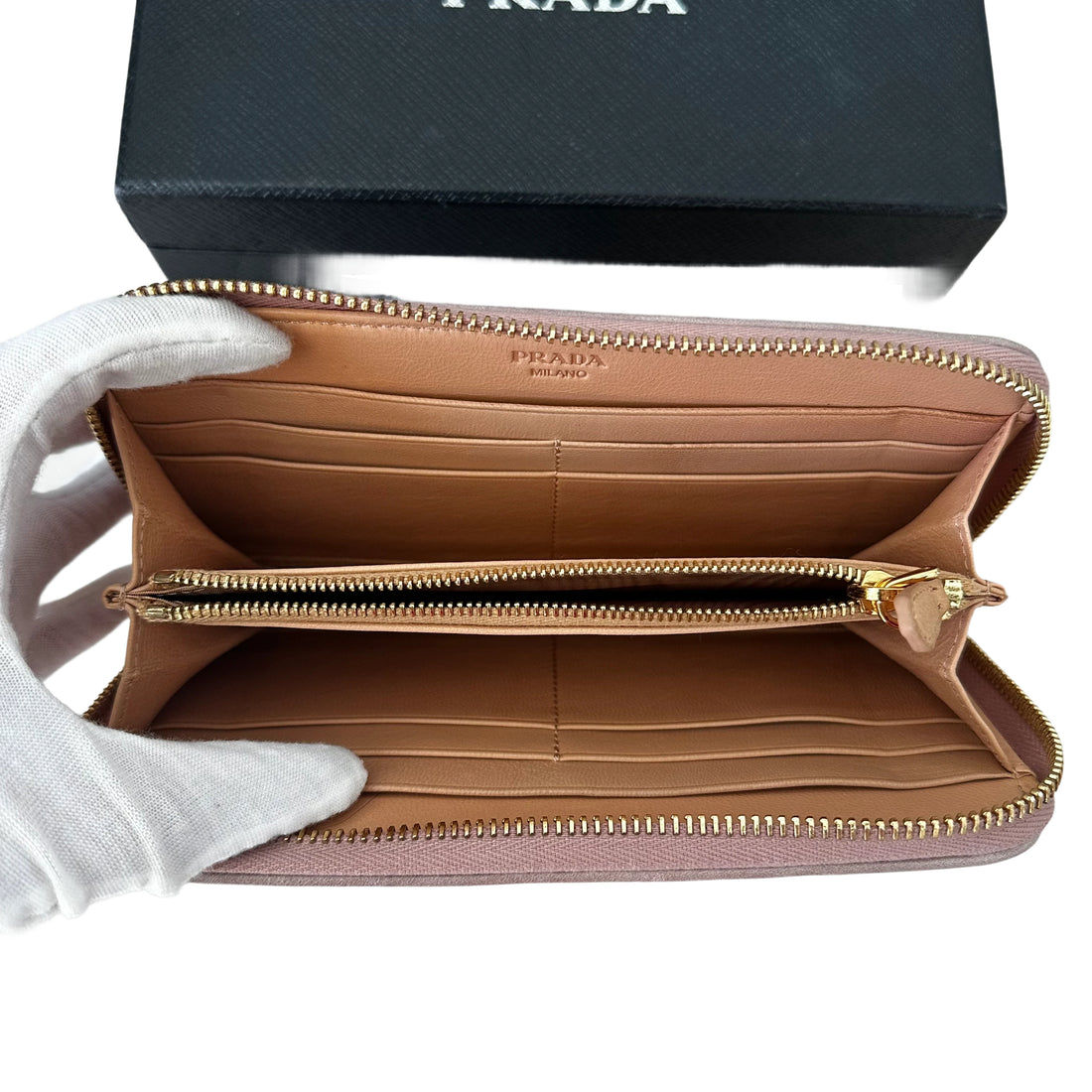 Prada Pink Quilted Leather Studded Continental Wallet