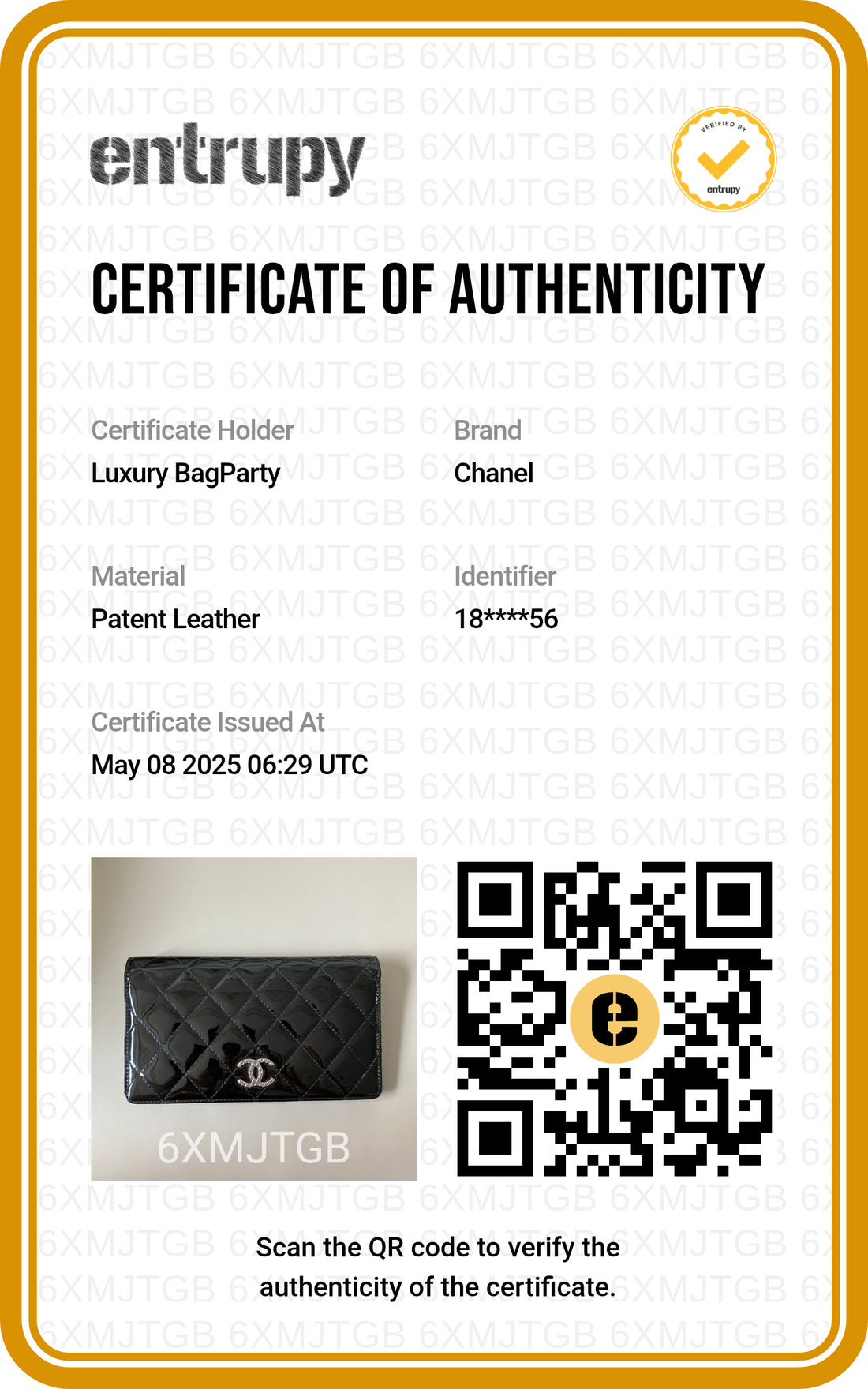 Chanel Patent Quilted Flap Wallet Black