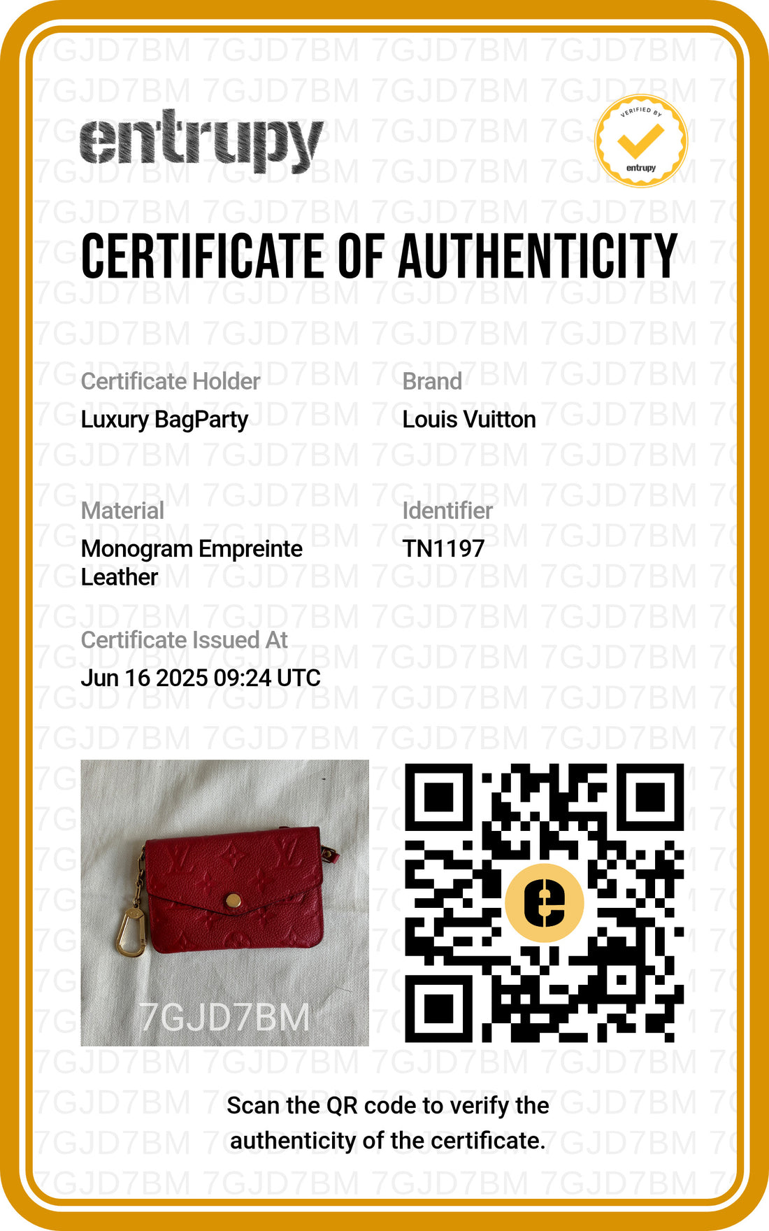 Louis Vuitton Cherry Empreinte Leather Key Pouch