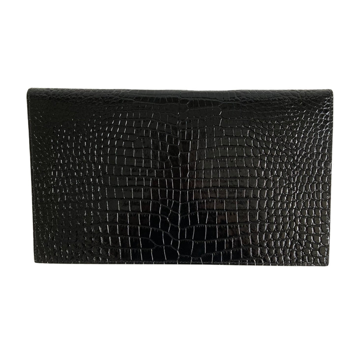 Saint Laurent Croc Embossed Pouch