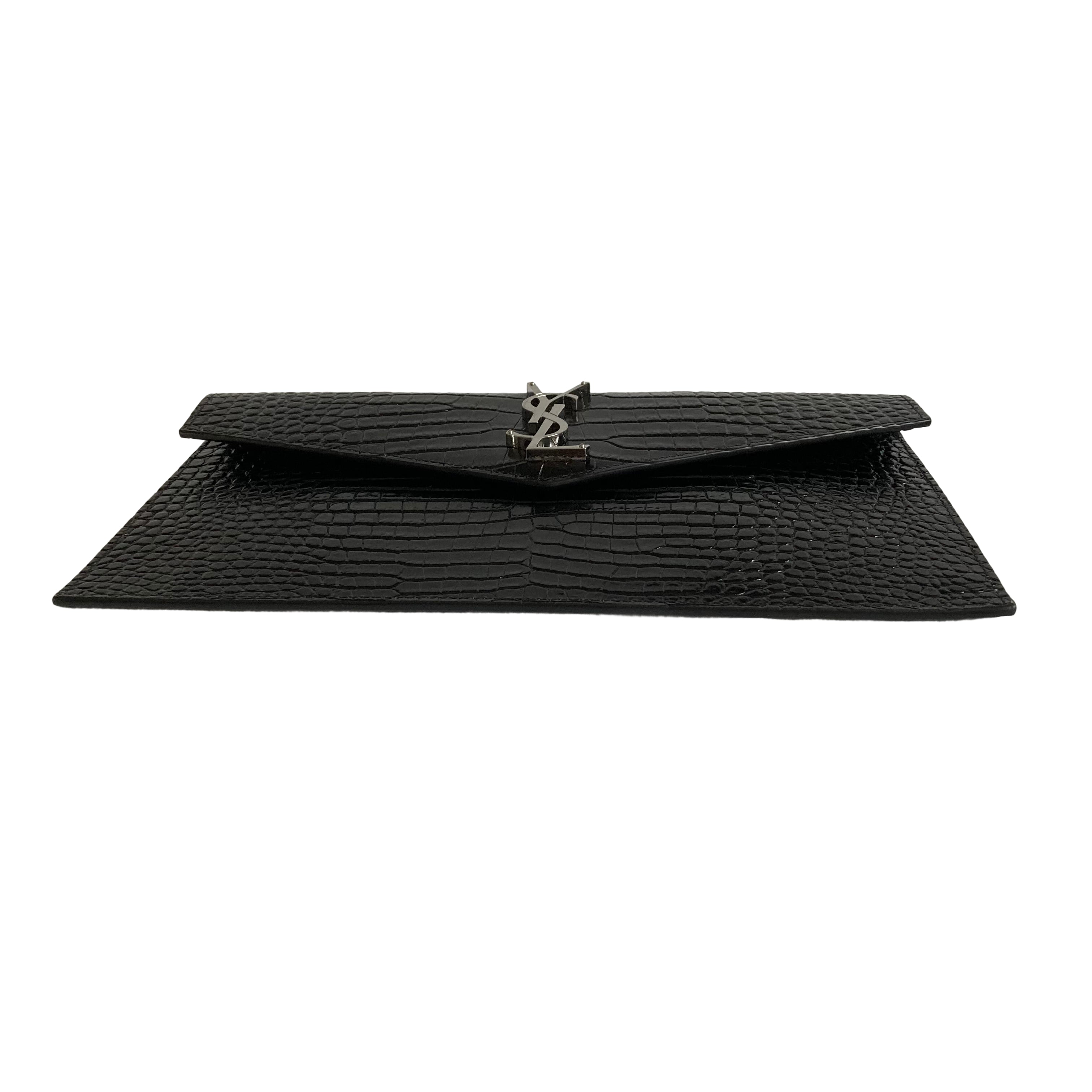 Saint Laurent Croc Embossed Pouch