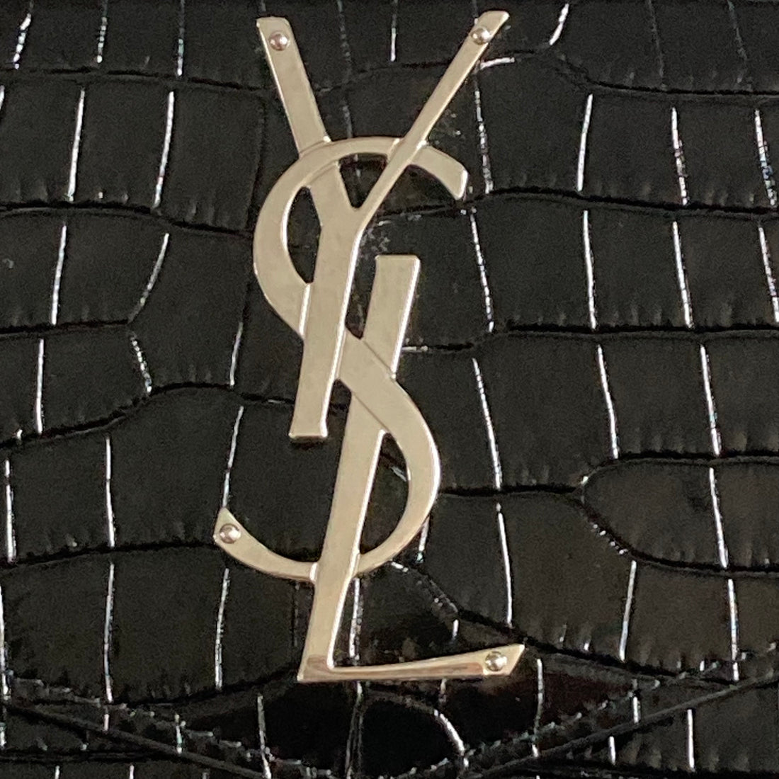 Saint Laurent Croc Embossed Pouch