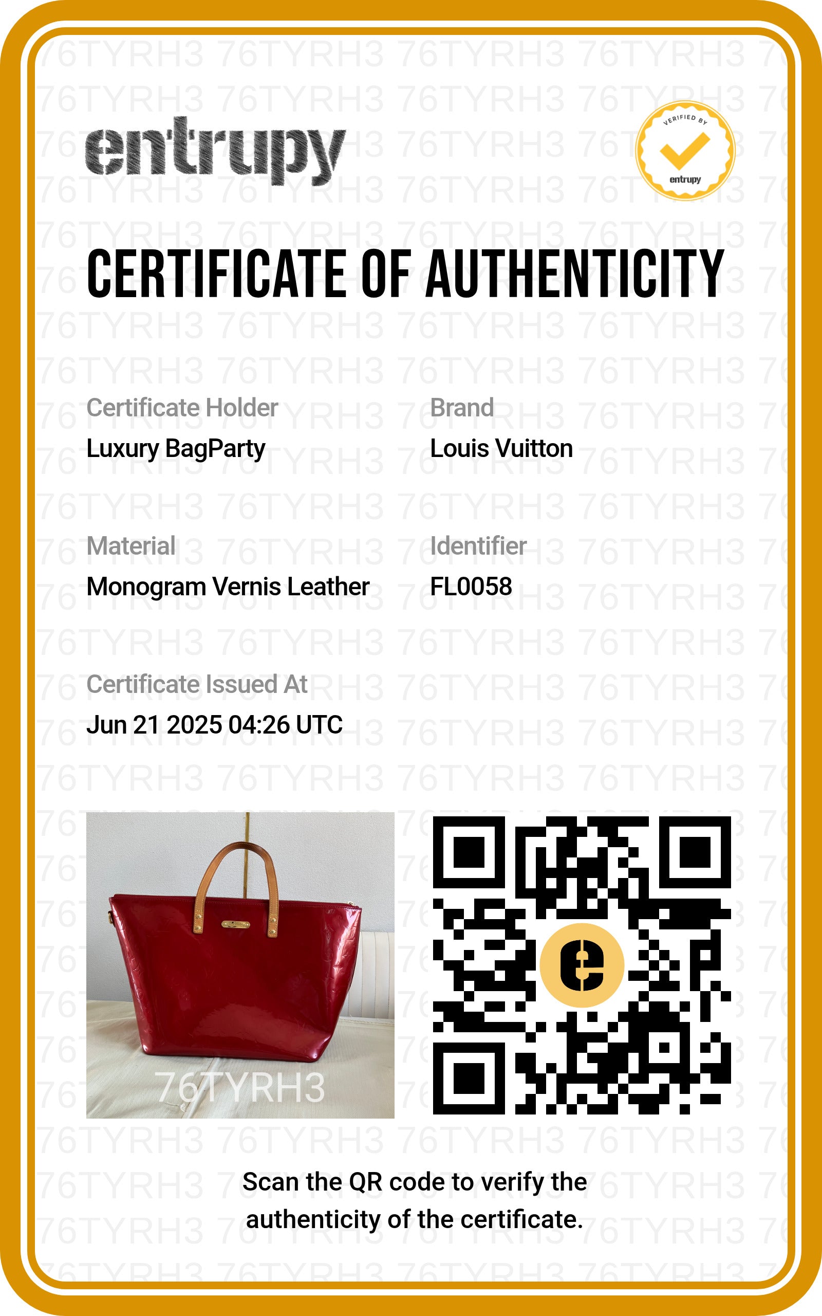 Louis Vuitton Monogram Vernis Leather Tote Red