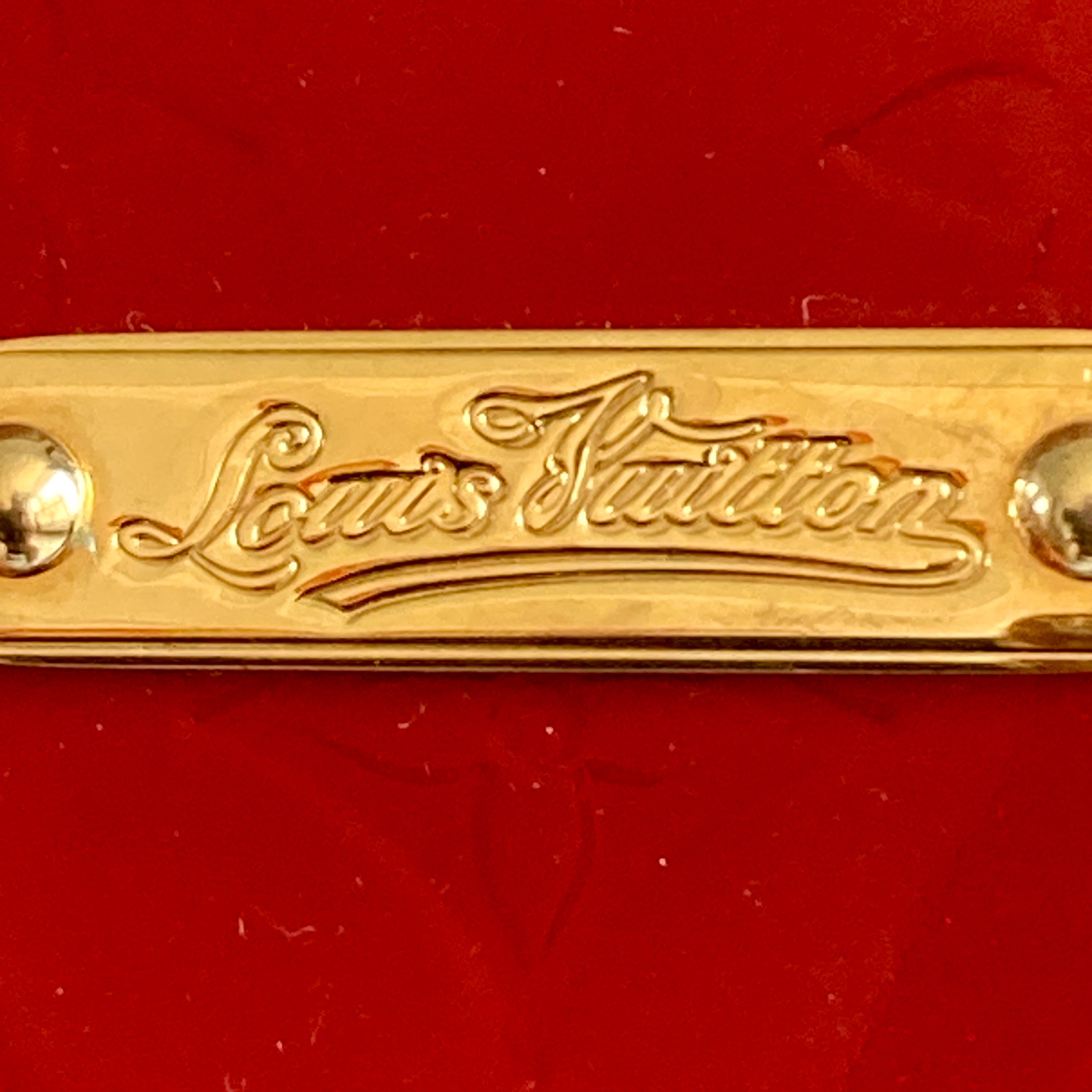 Louis Vuitton Monogram Vernis Leather Tote Red