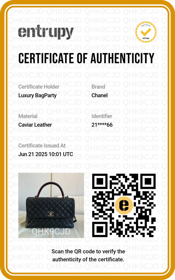 Chanel Caviar Lizard Embossed Quilted Small Coco Handle Flap Black
