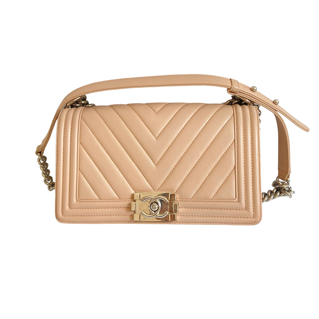 Chanel Chevron Medium Boy Pink