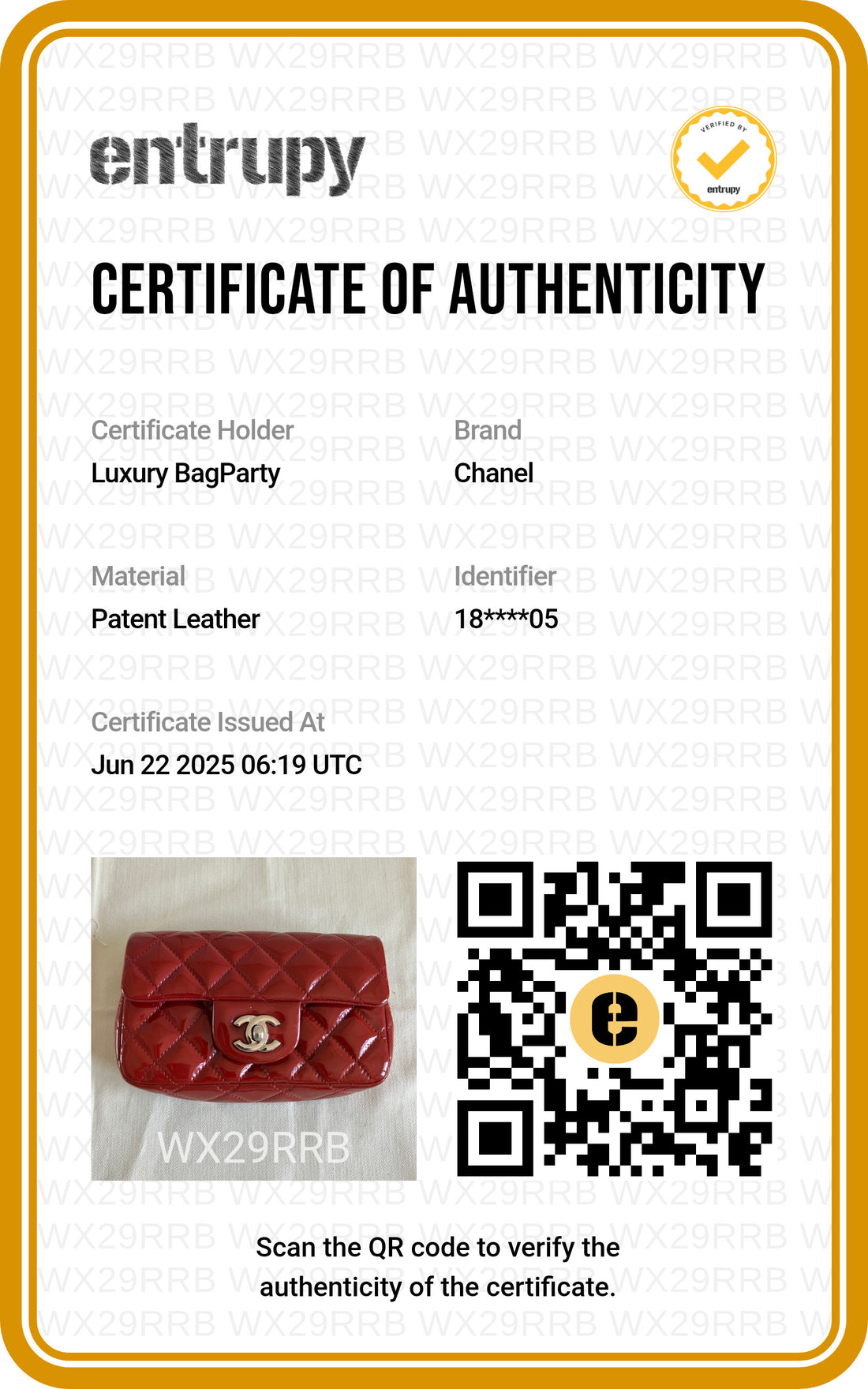 Chanel Classic Patent Rectangular Mini Flap Bag Red