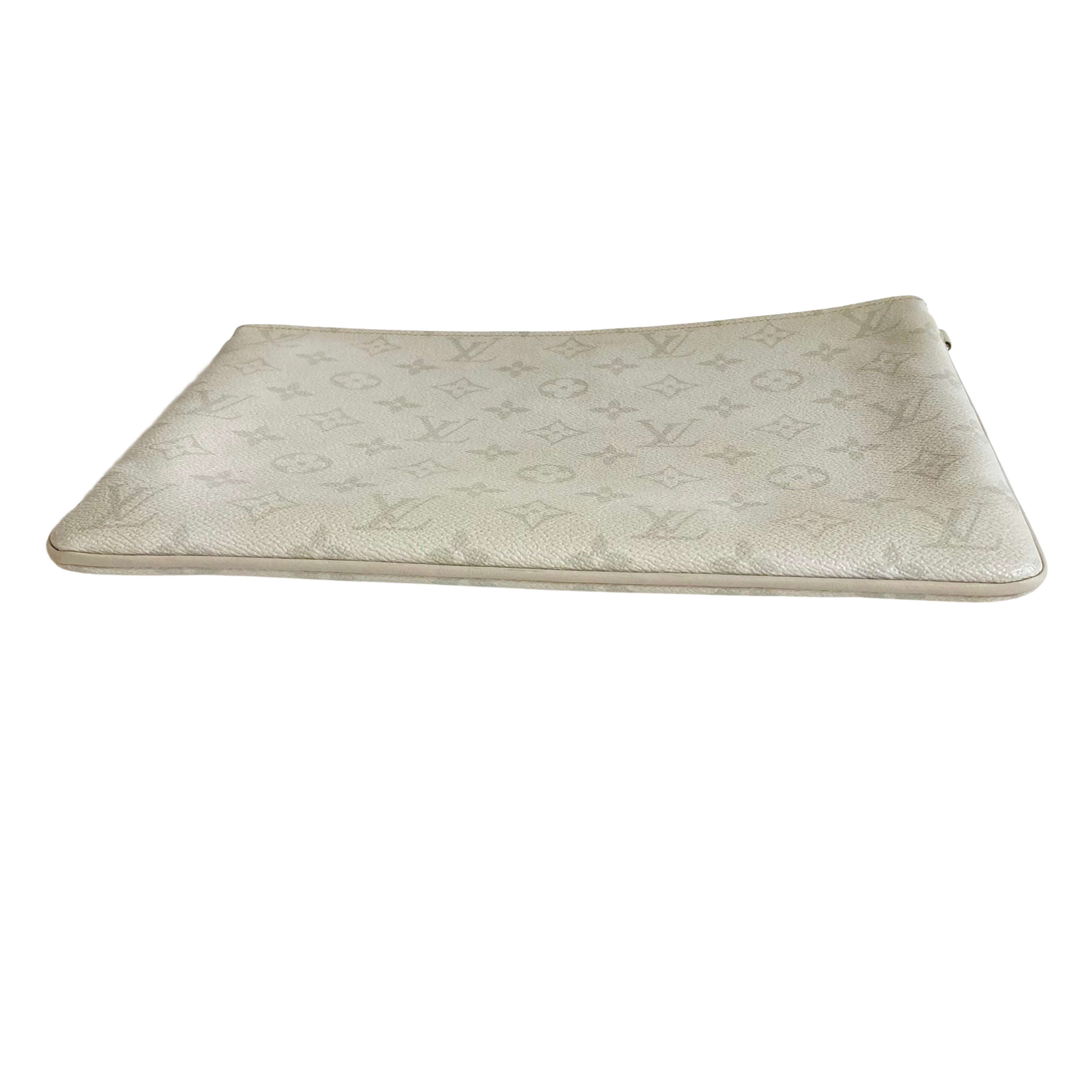Louis Vuitton Pochette Jour Pouch White (With Yellow LV TAG)